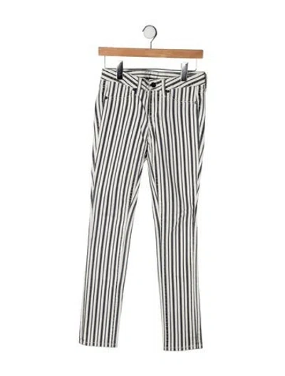 Pre-owned Tory Burch Striped Skinny Leg Pants In Neutrals