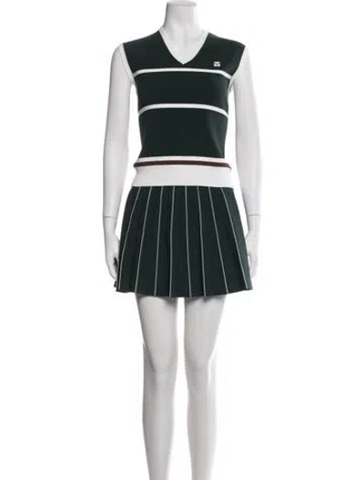 Pre-owned Tory Burch Striped Skirt Set In Green