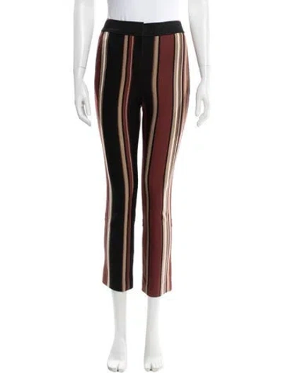 Pre-owned Tory Burch Striped Straight Leg Pants In Multi