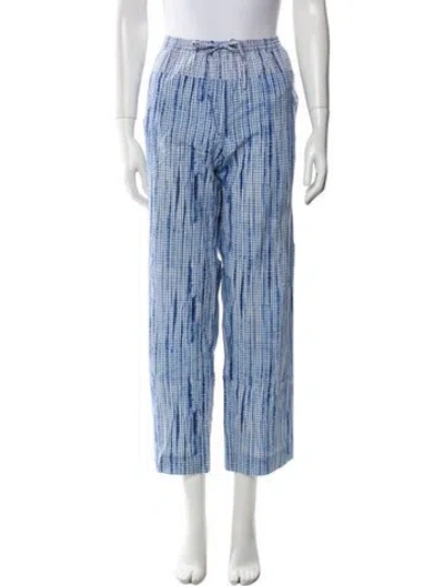 Pre-owned Tory Burch Striped Straight Leg Pants In Multi