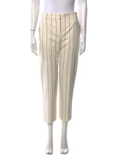 Pre-owned Tory Burch Striped Straight Leg Pants In Neutral