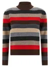Tory Burch Merino Wool Turtleneck Sweater In Multi