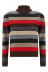 Tory Burch Merino Wool Turtleneck Sweater In Multi