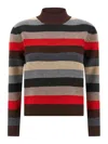 Tory Burch Merino Wool Turtleneck Sweater In Multi