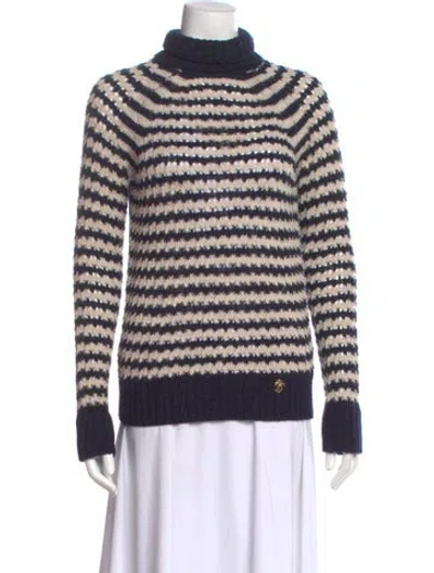 Pre-owned Tory Burch Striped Turtleneck Sweater In Multi