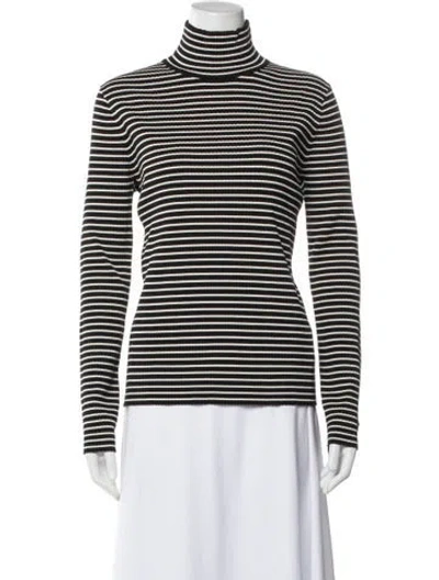 Pre-owned Tory Burch Striped Turtleneck Top In Multi