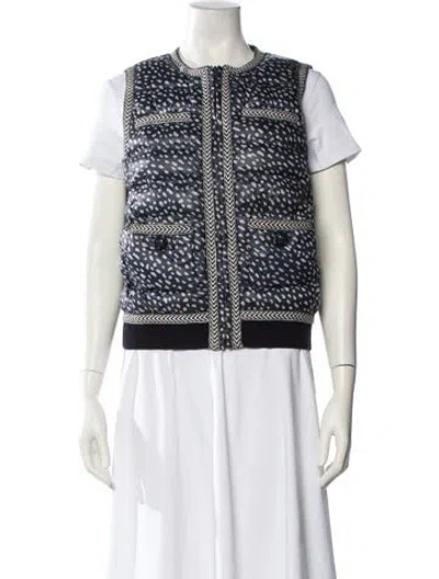 Pre-owned Tory Burch Striped Vest In Blue