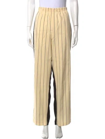 Pre-owned Tory Burch Striped Wide Leg Pants In Neutral