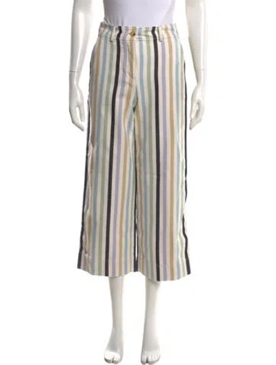 Pre-owned Tory Burch Striped Wide Leg Pants In Neutrals