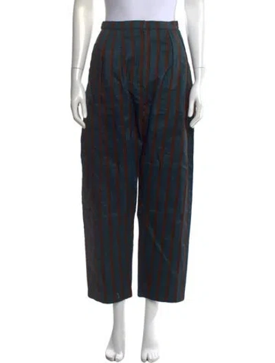Pre-owned Tory Burch Striped Wide Leg Pants W/ Tags In Blue