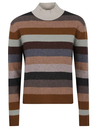 TORY BURCH TORY BURCH STRIPED WOOL-CASHMERE BLEND SWEATER