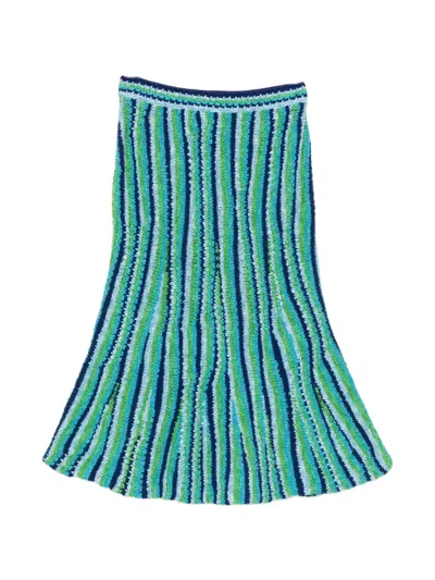 Tory Burch Striped-pattern Midi Skirt In Multi