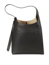 Tory Burch Structured Black Leather Shoulder Bag In Black