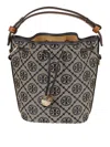 Tory Burch Structured Bucket Bag With Drawstring Closure In Gray
