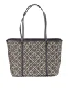 Tory Burch Structured Handbag With Geometric Pattern In Gray
