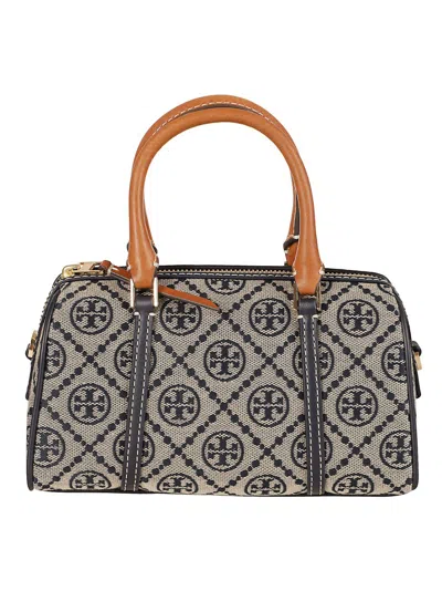 Tory Burch Structured Logo-pattern Bag In Gray