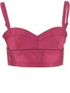 Tory Burch Corset Silk Cropped Top In Pink