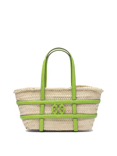 Tory Burch Structured Small Basket Handbag In Neutral