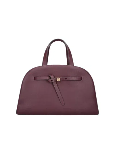Tory Burch Structured Top Handle Satchel In Red