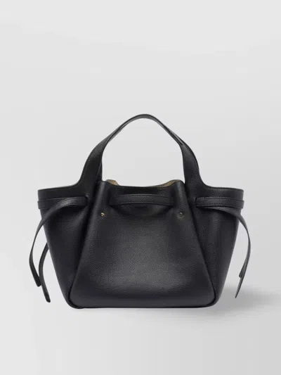 Tory Burch Structured Tote Bag Gold-tone Hardware In Black