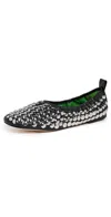 Tory Burch Round Toe Flat Shoes With Metallic Stud Accents