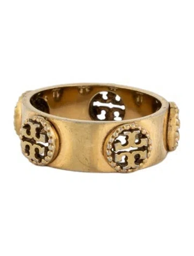 Pre-owned Tory Burch Studded Band Ring In Multicolor
