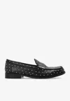 Tory Burch Black Leather Loafers With Small Applied Studs In Black