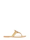 Tory Burch Studded Miller Leather Flat Sandals In Neutral