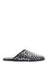 Tory Burch Studded Embellished Leather Mules In Black