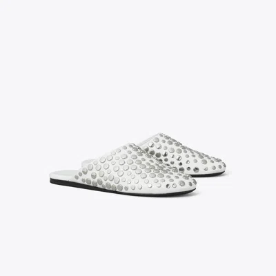 Tory Burch Studded Mule In Silver