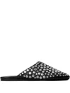 Tory Burch Studded Embellished Leather Mules In Black