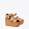 Tory Burch Stud Platform Wedge Sandal In Camello