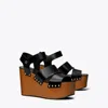 Tory Burch Studded Platform Wedge Sandal In Perfect Black