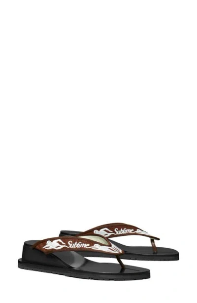 Tory Burch Sublime Wedge Flip Flop In Black