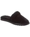 Tory Burch Suede & Shearling Slipper In Black