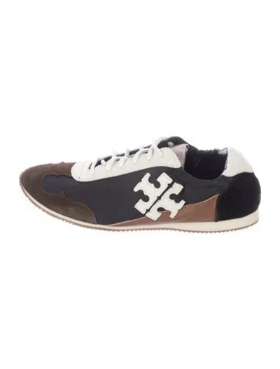 Pre-owned Tory Burch Suede Athletic Sneakers In Black