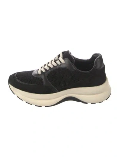 Pre-owned Tory Burch Suede Athletic Sneakers In Black