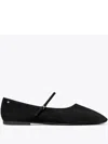 Tory Burch Suede Leather Mary Jane Ballerinas In Black