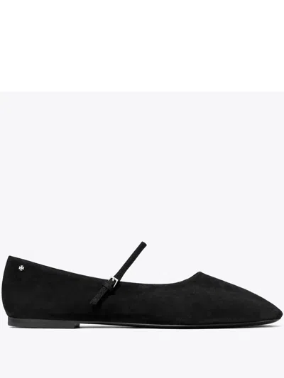 Tory Burch Suede Ballet Flats In Black