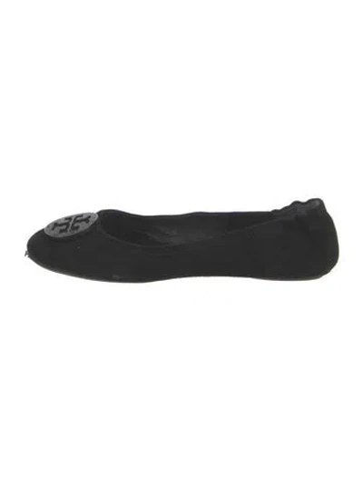 Pre-owned Tory Burch Suede Ballet Flats In Black