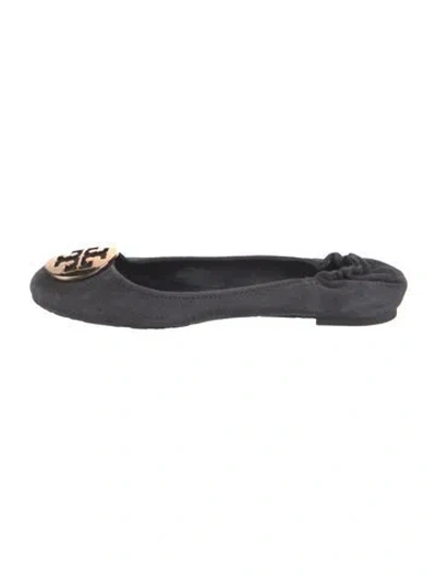 Pre-owned Tory Burch Suede Ballet Flats In Blue
