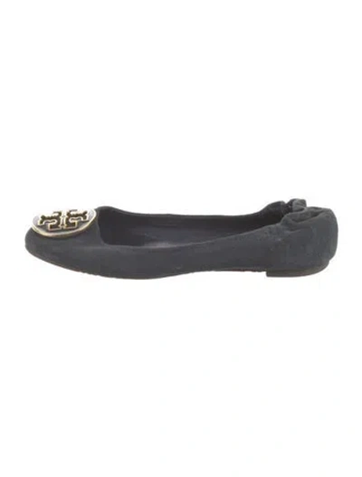 Pre-owned Tory Burch Suede Ballet Flats In Blue