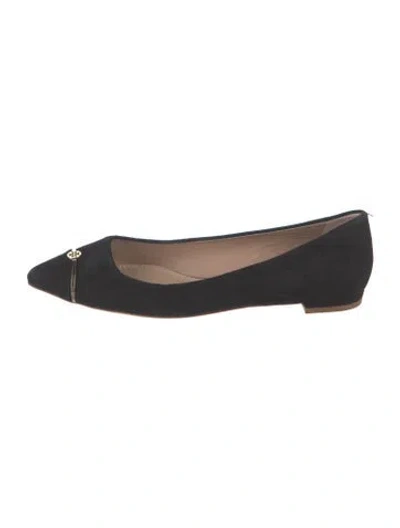 Pre-owned Tory Burch Suede Ballet Flats In Blue