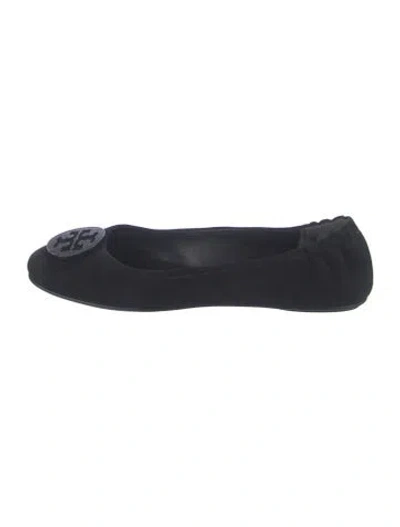 Pre-owned Tory Burch Suede Ballet Flats In Blue