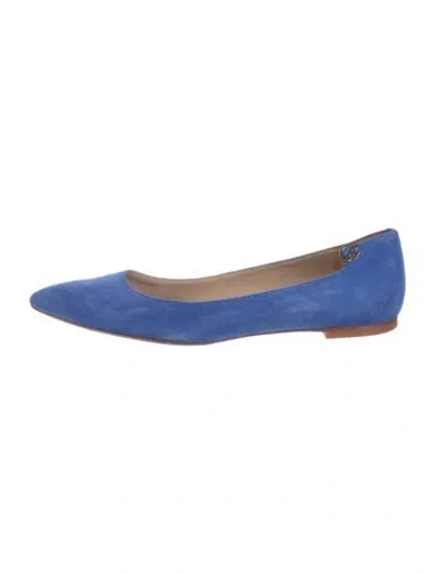 Pre-owned Tory Burch Suede Ballet Flats In Blue