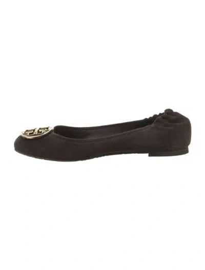 Pre-owned Tory Burch Suede Ballet Flats In Brown
