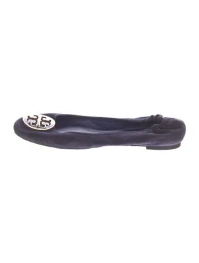Pre-owned Tory Burch Suede Ballet Flats In Purple