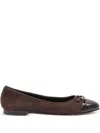 Tory Burch Ballerina Flats With Contrasting Toe In Black