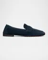 Tory Burch Suede Ballet Loafers In Animal Print