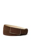 Tory Burch Suede Plate Belt In Brown